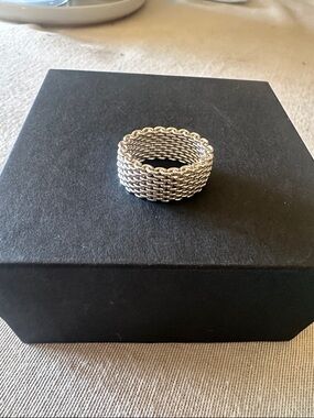 Authentic Tiffany &co mesh ring